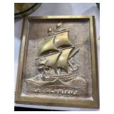 Brass Wall Plaque of Le Glorieux Ship