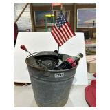 Galvanized Bucket With Assorted Items