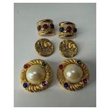 Gold-Tone Clip-On Costume Jewelry Lot