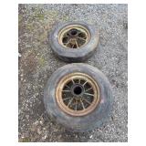 Antique John Deere Tires with Wheels