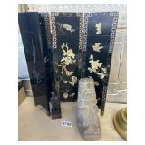 Decorative Folding Screen and Sculptures
