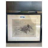 Framed Ink Drawing Signed by Artist, 1951
