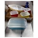 Pyrex Glass Containers and Divided Dish