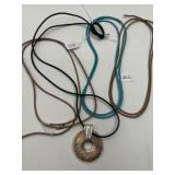 Sterling Pendant with Leather Necklaces