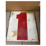 Metal Number Signs with Distressed Finish