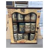 Wooden Cabinet With Edison Phonograph Cylinders