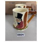 Crown Devon Hand-Painted Mugs