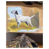 Signed Oil Painting of a Hunting Dog