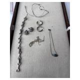 Sterling Silver Jewelry Lot with Various Items