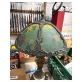 Hand-Blown Glass Table Lamp with Floral