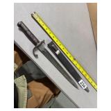 Military Bayonet With Metal Scabbard