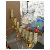 Two-Piece Lot: Glass Jar and Electric Decoration