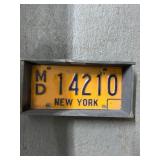 Framed New York MD 14210 License Plate