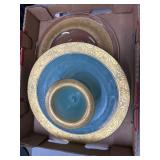 Gold-Trimmed Glass Plates and Bowls