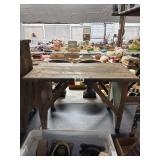 Rustic Wooden Stool with Braced Legs