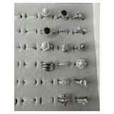 16 Costume Rings on Display