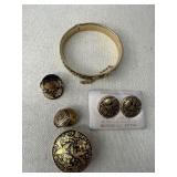 Damascene Jewelry Set with Floral Motifs