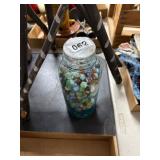 Jar of Assorted Glass Marbles