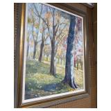 Framed Autumn Trees Landscape Painting