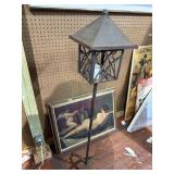 Rustic Metal Candle Lantern on Stand