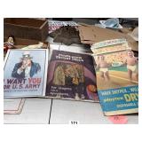 3 Vintage Cardboard Advertisements