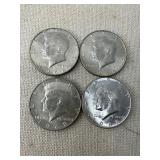 4 Kennedy Half Dollars, 1967-1968