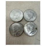1964 Kennedy Half-Dollar Coins (4)