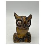 4-Inch Cast-Iron Owl Coin Bank