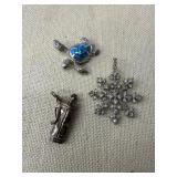 3 Sterling Silver Pendants