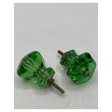 Green Glass Drawer Pulls