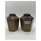 English Fire Glass Vases