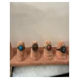 Four 925 Silver Gemstone Rings