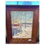 Oil Painting of Winter Scene, 16x20"