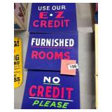 3 Vintage Paper Signs