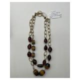 Signed Ellen Tracy Tiger Eye Necklace
