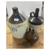 Stoneware Moonshine Jugs, Lot of 3
