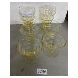 6 Amber Depression Glasses