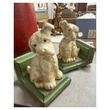 Puppy Bookends in Painted Cast Iron