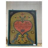 Folk Art Painting With Heart Motif, 1789