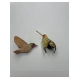 Wooden and Fabric Hummingbird Figurines