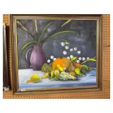 Still Life Painting with Fruits and Vase