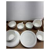 Villeroy & Boch White Porcelain Cups and Saucers