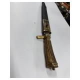 Brass-Handled Knife with Sheath