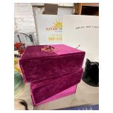 Three Decorative Empty Velvet Boxes