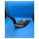 Hand-Carved Wooden Loon Decoy Signed "White"