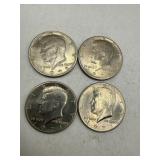 Four 1971 Kennedy Half Dollars