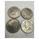 Four 1971 Kennedy Half Dollar Coins