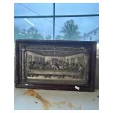 Framed Last Supper Relief, 29x19 Inches