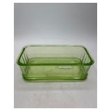 Rectangular 4x8" Green Vaseline Glass Dish