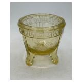 Vaseline Glass Topaz Bowl, 4-Inch